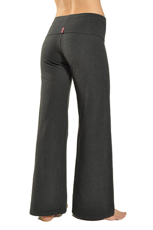 Wide Leg Roll Down Pants (Style W-326, Dark Charcoal) by Hard Tail Forever alt view 1
