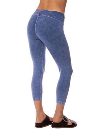 Hard Tail Forever - Roll Down Layered Legging (588, Light Blue Mineral Wash MW7)