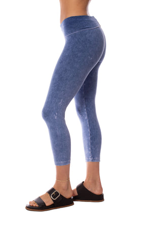 Hard Tail Forever - Roll Down Layered Legging (588, Light Blue Mineral Wash MW7) alt view 5