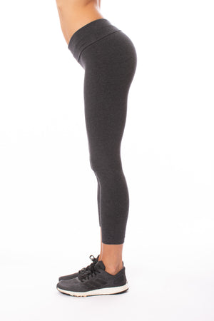 Roll Down Layered Legging (Style 588, Dark Charcoal) by Hard Tail Forever