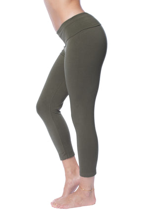Hard Tail Forever - Roll Down Layered Legging (588, Olive)