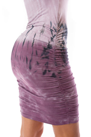 Hard Tail Forever - Side Shirred Dress Tie-Dye Purple Ice (SIR-114, Tie-Dye Purple Ice) alt view 4