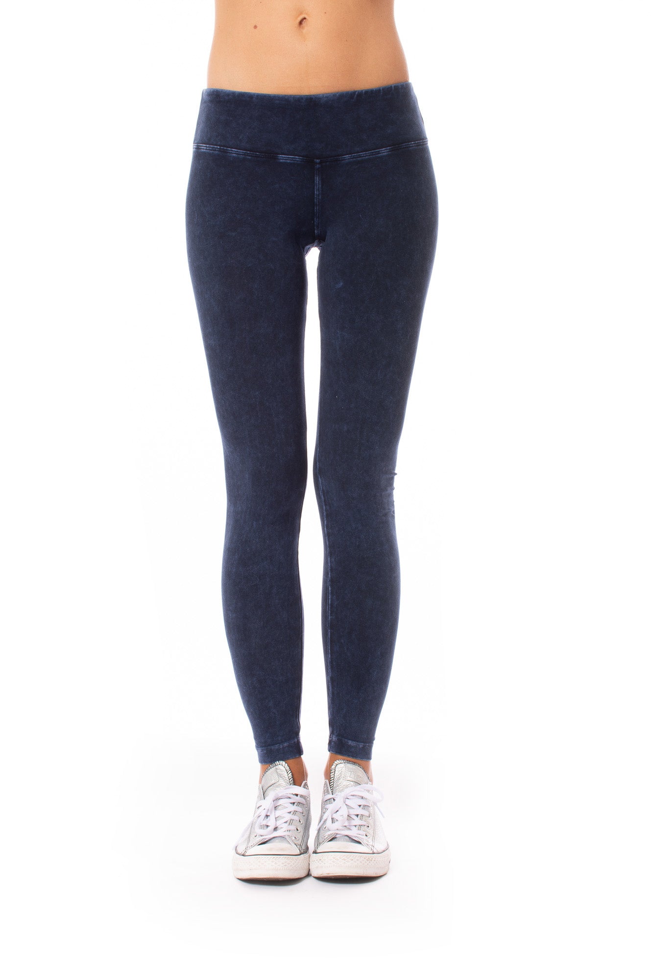 Hard Tail Leggings Alla Caviglia Vita Piatta – Stile W-452, Colore Blu Scuro Minerale MW8 - Foto 4