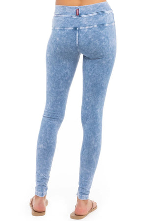 High Rise Ankle Legging (Style W-566, Light Blue Mineral Wash MW7) by Hard Tail Forever alt view 1