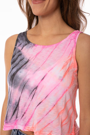 Hard Tail Forever - Cropped Boatneck Tank (SLUB-01, Dreamsicle Tie-Dye) alt view 5