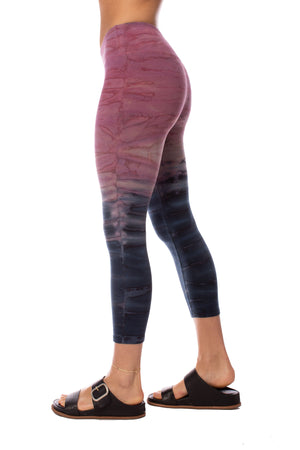 Hard Tail Forever - Flat Waist Capri (W-374, Sunset Rose Ombre Tie-Dye)