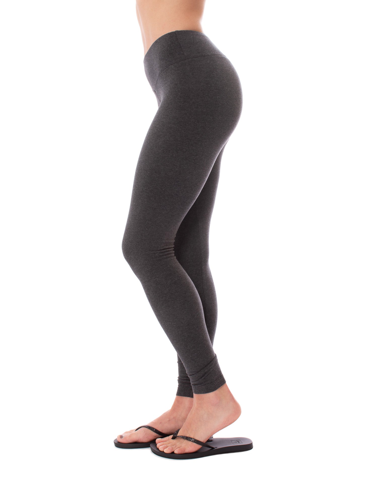 Flat Waist Ankle Legging (Style W-452, Dark Charcoal) by Hard Tail Forever