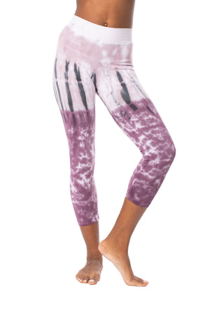 Hard Tail Forever - High Rise Capri Legging (W-614, Tie-Dye Purple Ice)