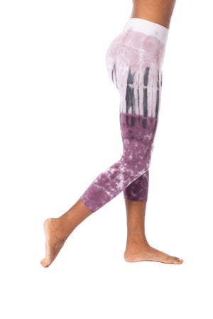 Hard Tail Forever - High Rise Capri Legging (W-614, Tie-Dye Purple Ice) alt view 1