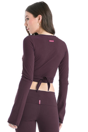 Crop Bell Sleeve (Style SL-12, Plum) by Hard Tail Forever alt view 1