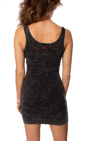 Hard Tail Forever - Baby Ribbed Skinny Mini Dress (T-150, Black Mineral Wash MW6) alt view 7