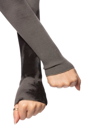 Hard Tail Forever - Fitted Thermal Long Sleeve Turtleneck (TH-35, Tie-Dye Black Crystals) alt view 4