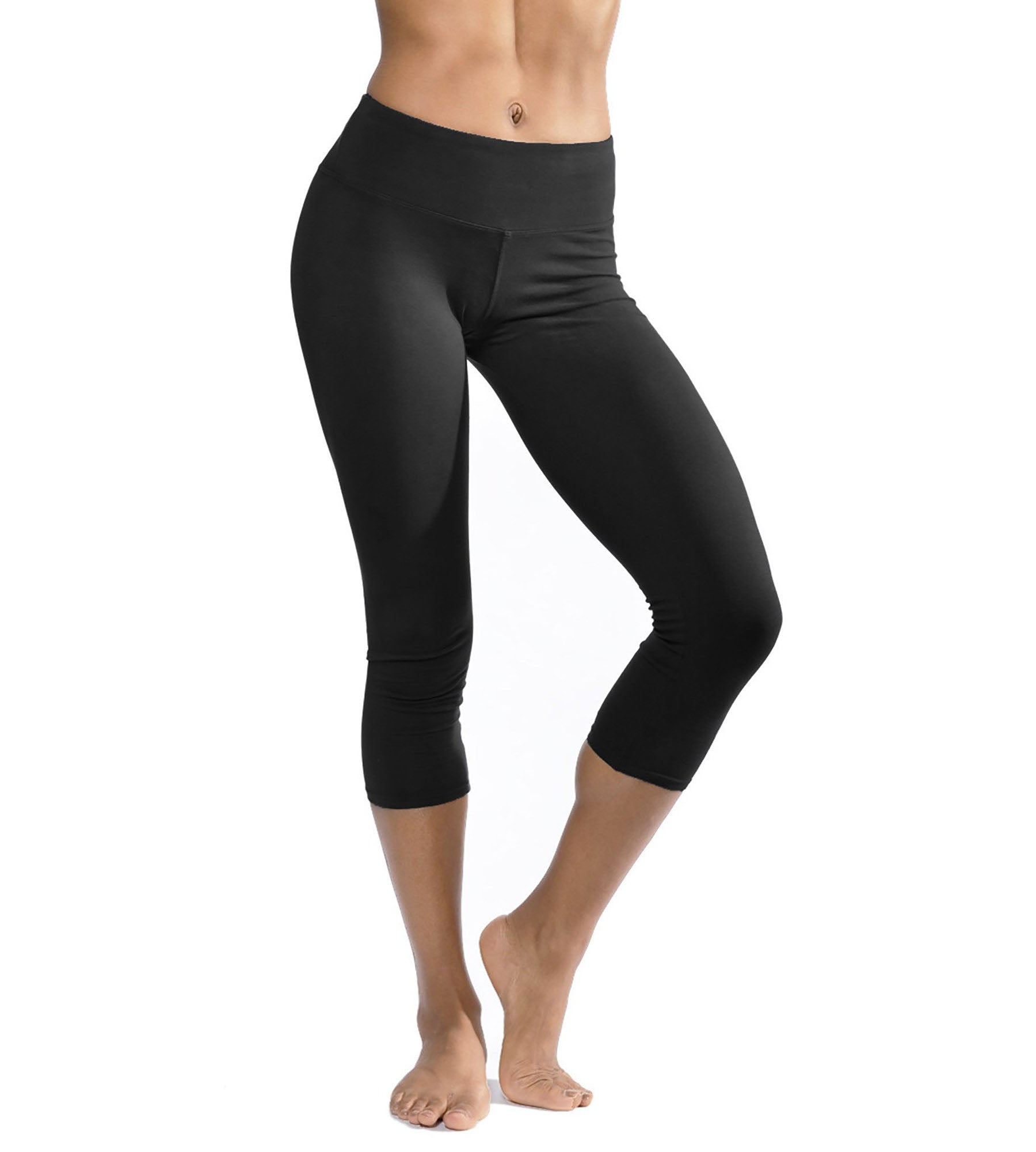 Flat Waist Capri (Style W-374, Black) by Hard Tail Forever