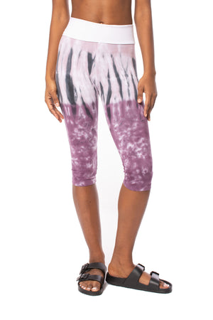 Hard Tail Forever - Roll Down Knee Legging (W-394, Tie-Dye Purple Ice)