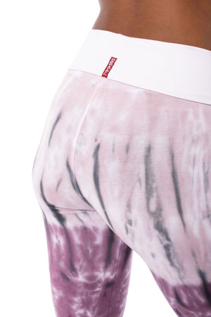 Hard Tail Forever - Roll Down Knee Legging (W-394, Tie-Dye Purple Ice) alt view 3
