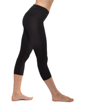 High Rise Capri Legging (Style W-614, Black) by Hard Tail Forever