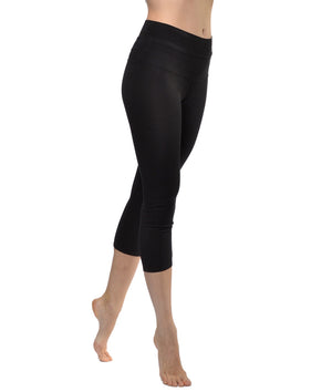 High Rise Capri Legging (Style W-614, Black) by Hard Tail Forever