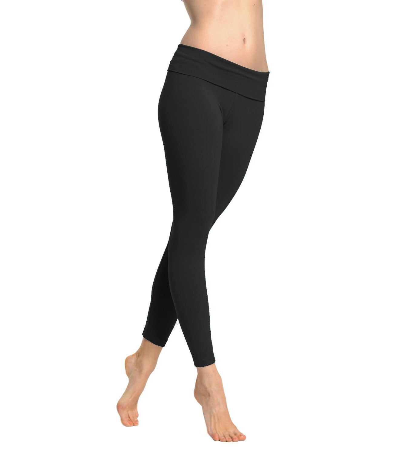 Roll Down Layered Legging (Style 588, Black) by Hard Tail Forever